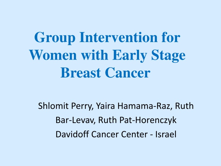 group intervention for women with early stage