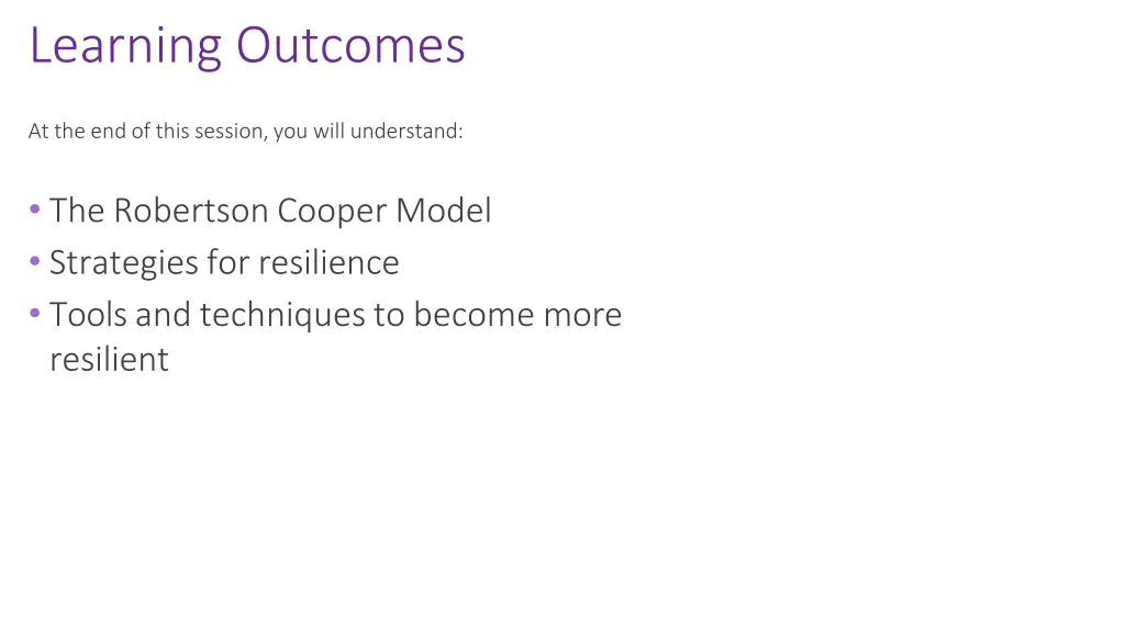 learning outcomes