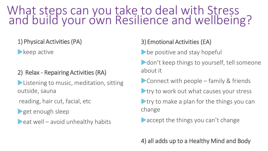 what steps can you take to deal with stress