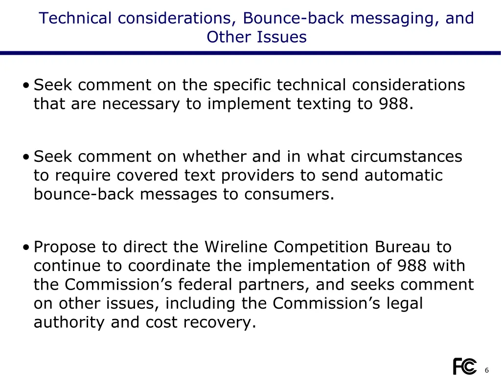 technical considerations bounce back messaging