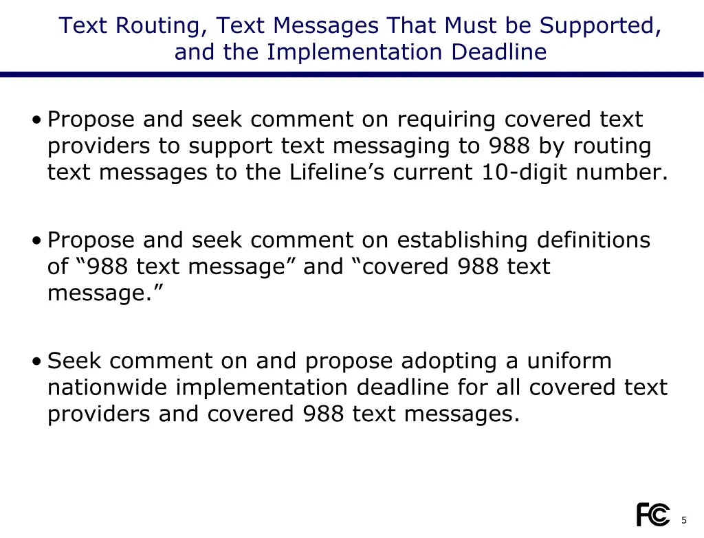 text routing text messages that must be supported