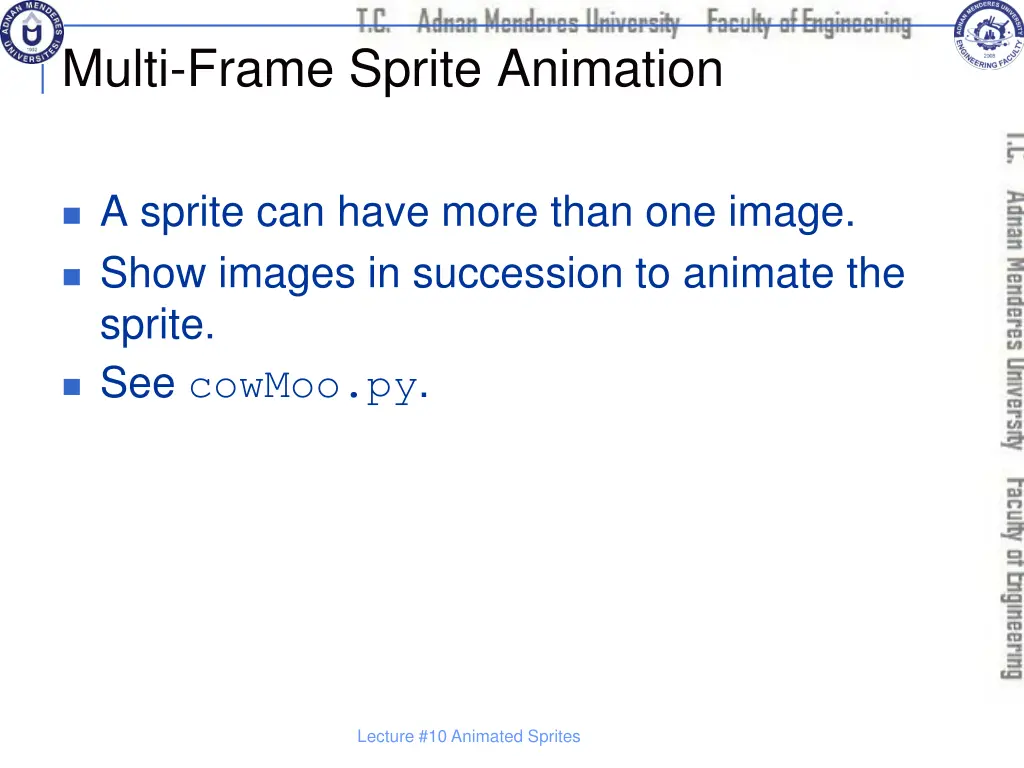 multi frame sprite animation