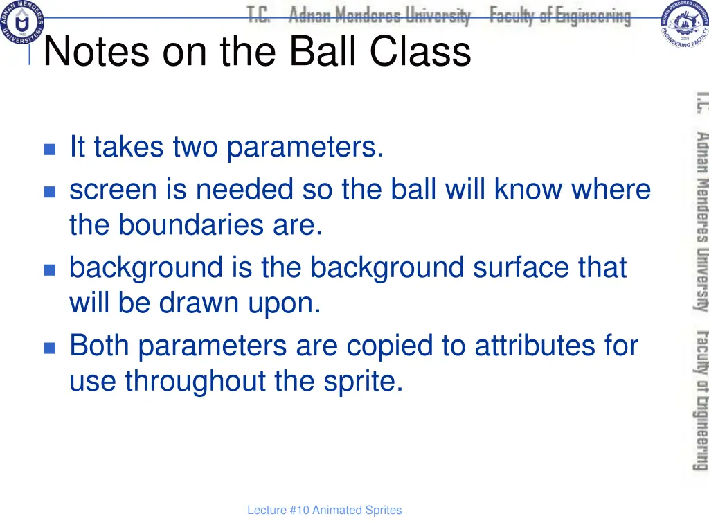 notes on the ball class