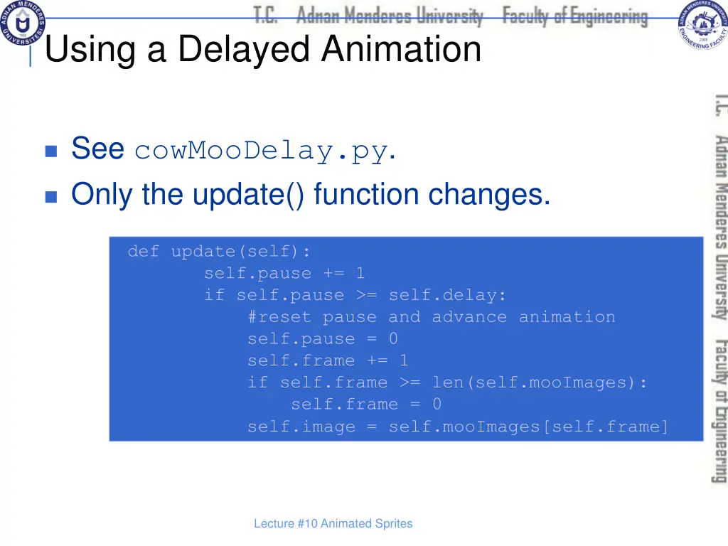 using a delayed animation