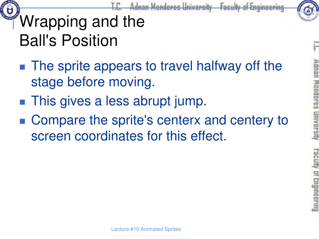 wrapping and the ball s position