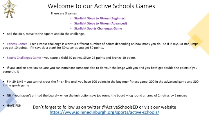 welcome to our active schools games