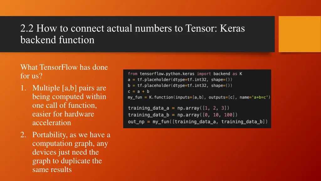 2 2 how to connect actual numbers to tensor keras 9