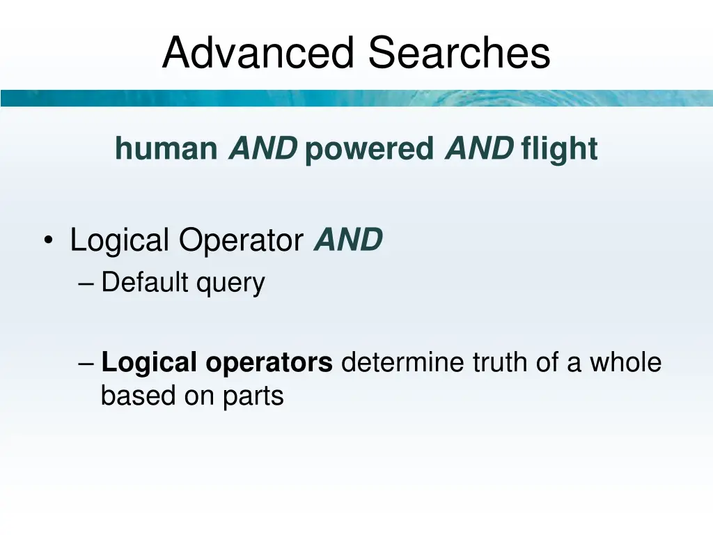 advanced searches