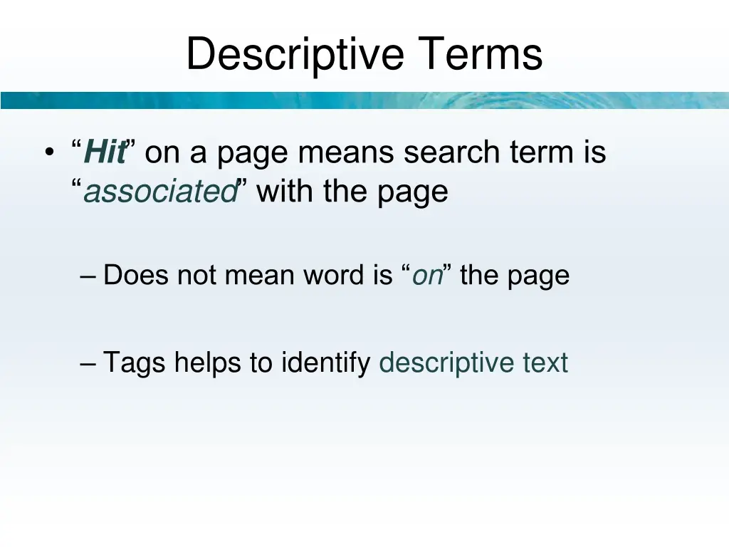 descriptive terms