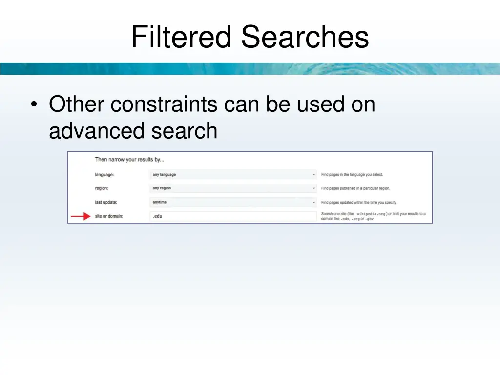 filtered searches