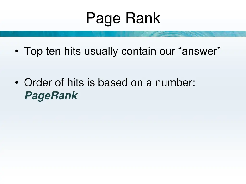 page rank