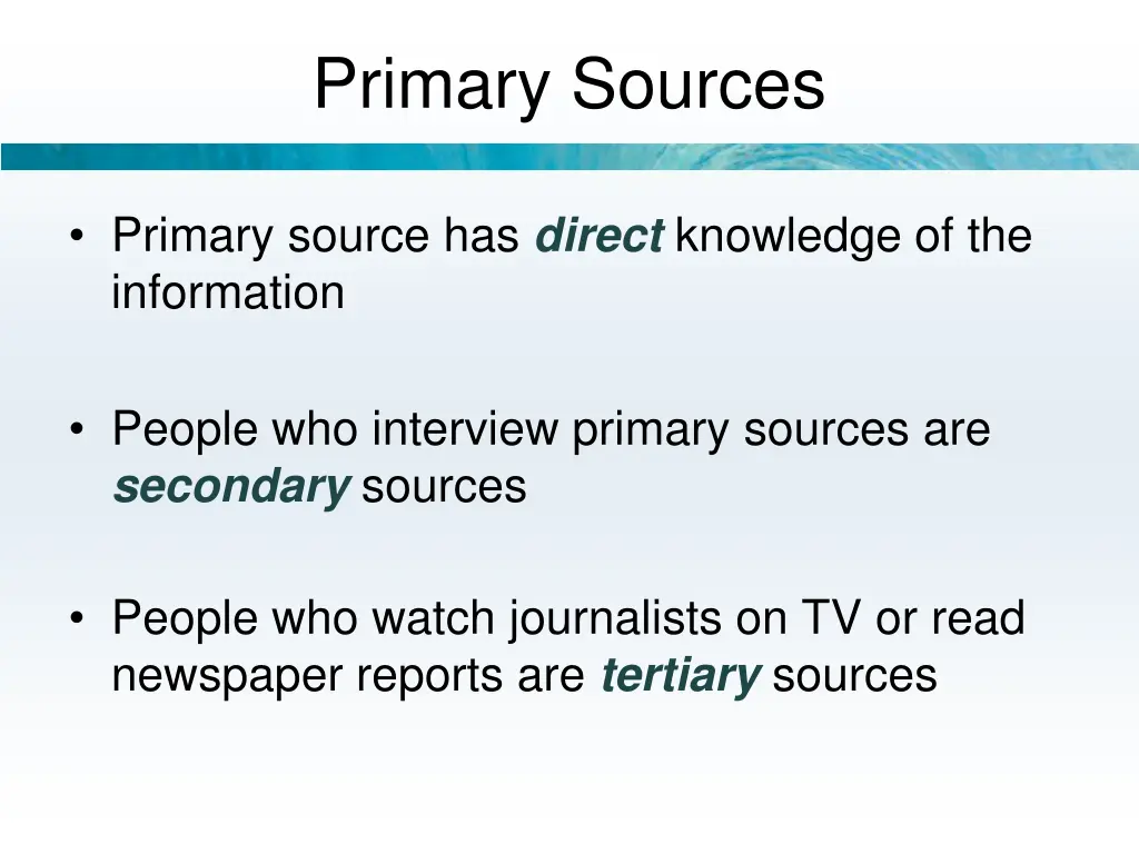 primary sources