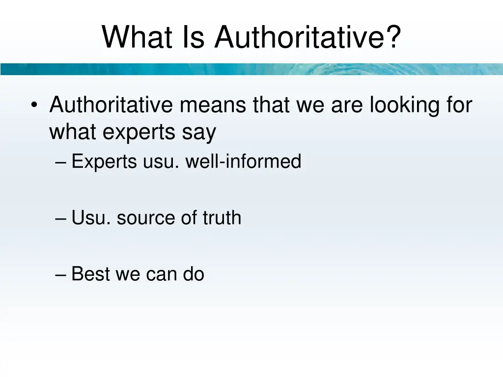 what is authoritative