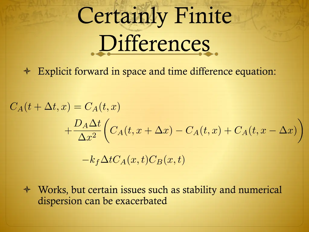 certainly finite differences