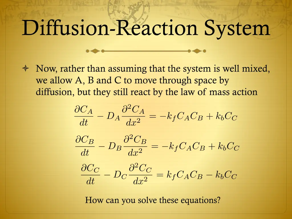 diffusion reaction system