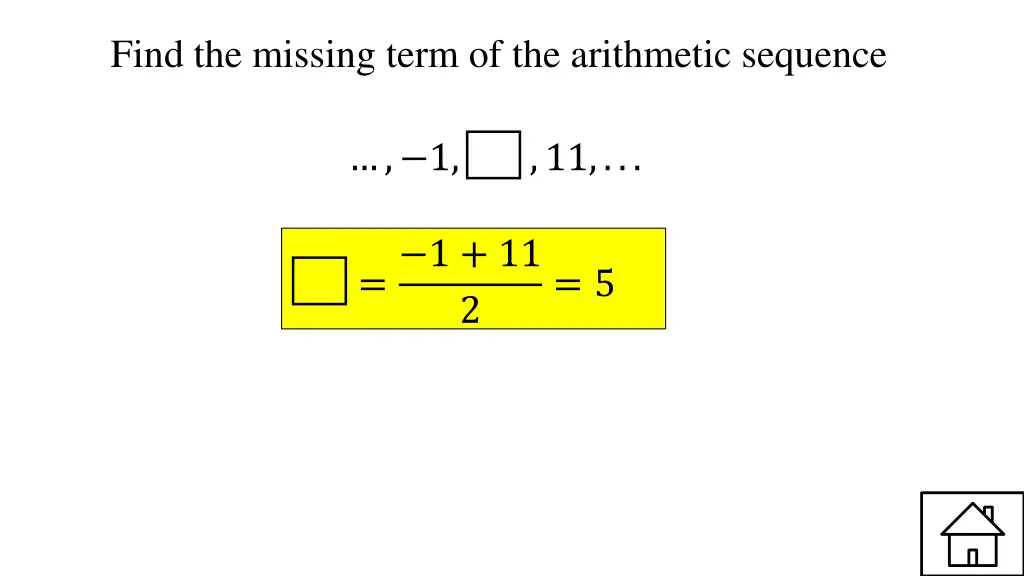 find the missing term of the arithmetic sequence 1