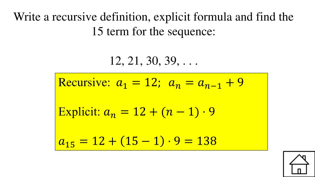 write a recursive definition explicit formula 1