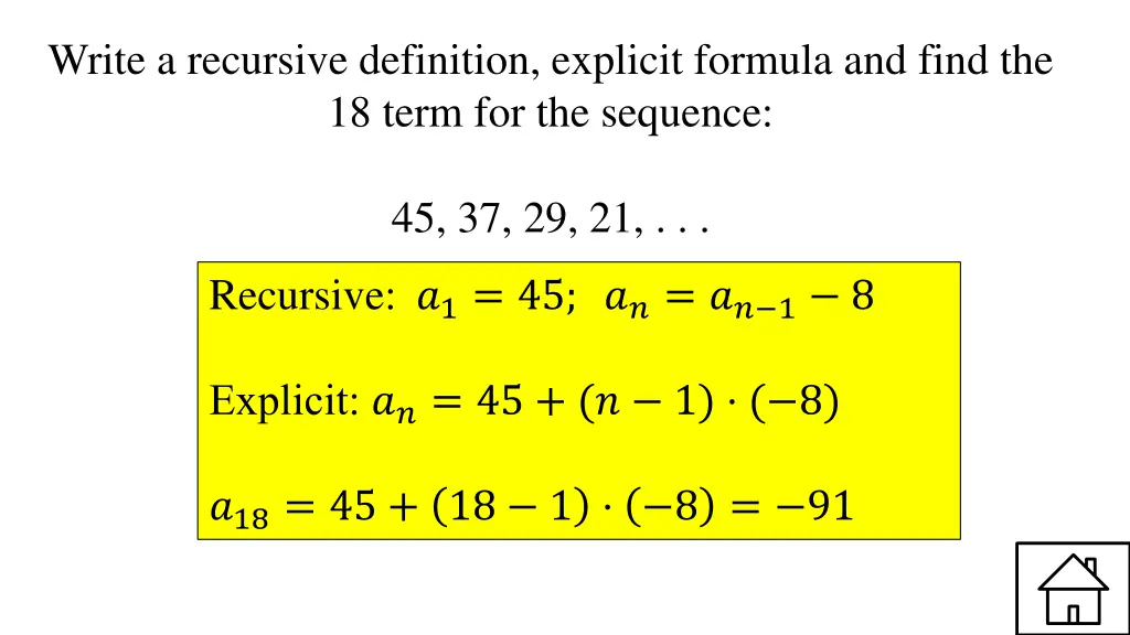 write a recursive definition explicit formula 3