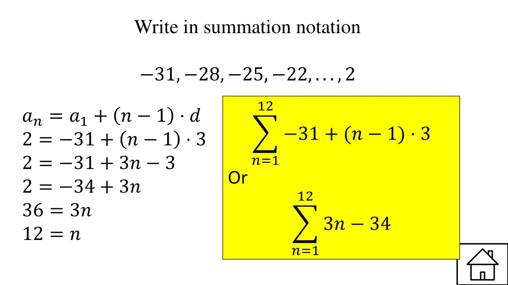 write in summation notation 1