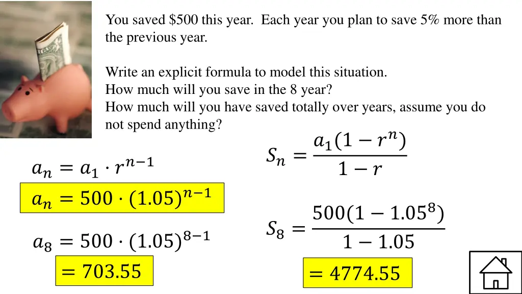 you saved 500 this year each year you plan 1