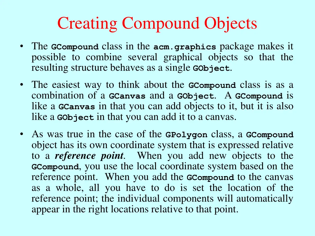 creating compound objects