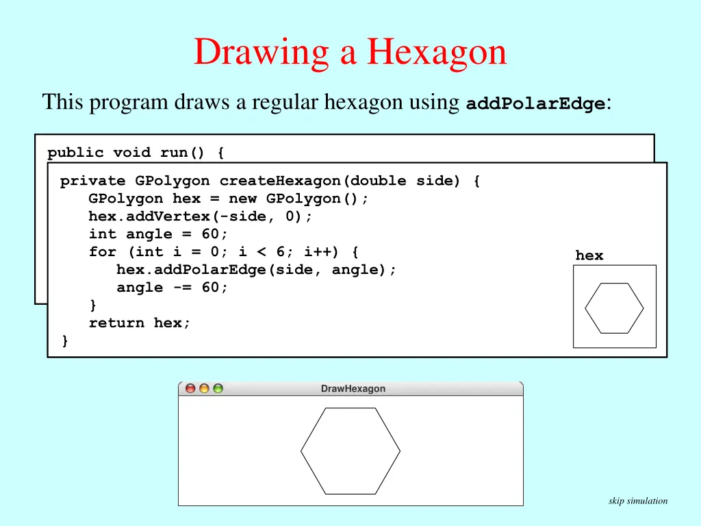 drawing a hexagon