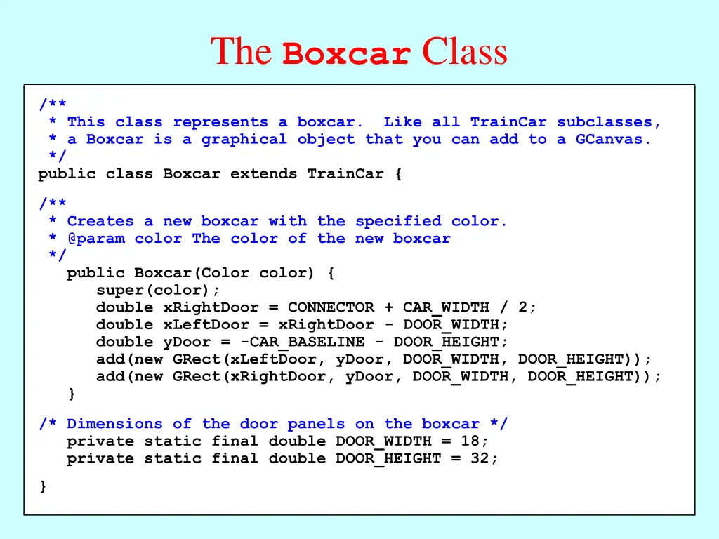 the boxcar class