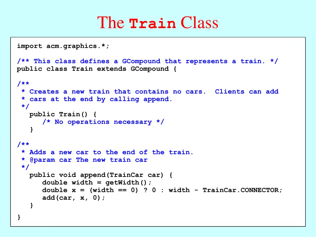 the train class