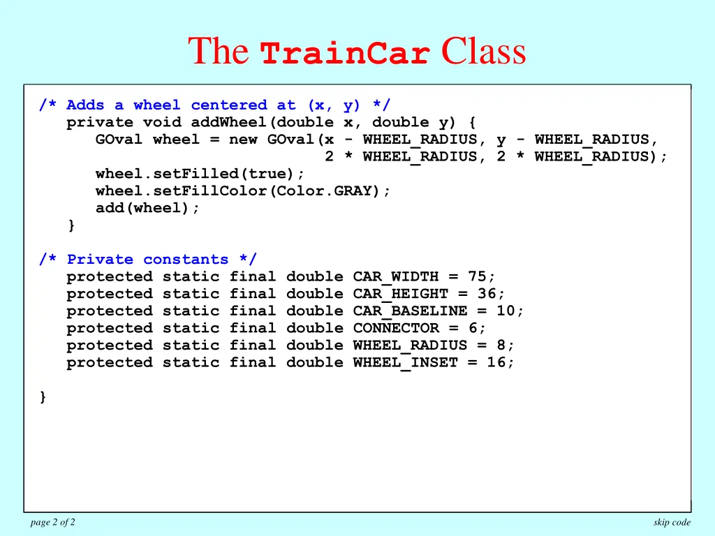 the traincar class 1