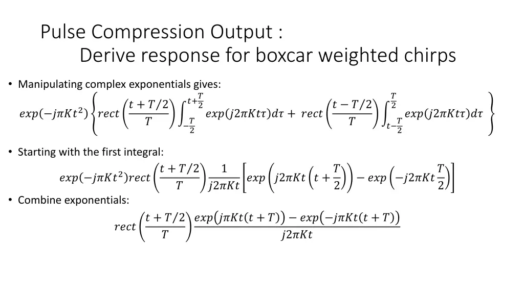 pulse compression output derive response 2