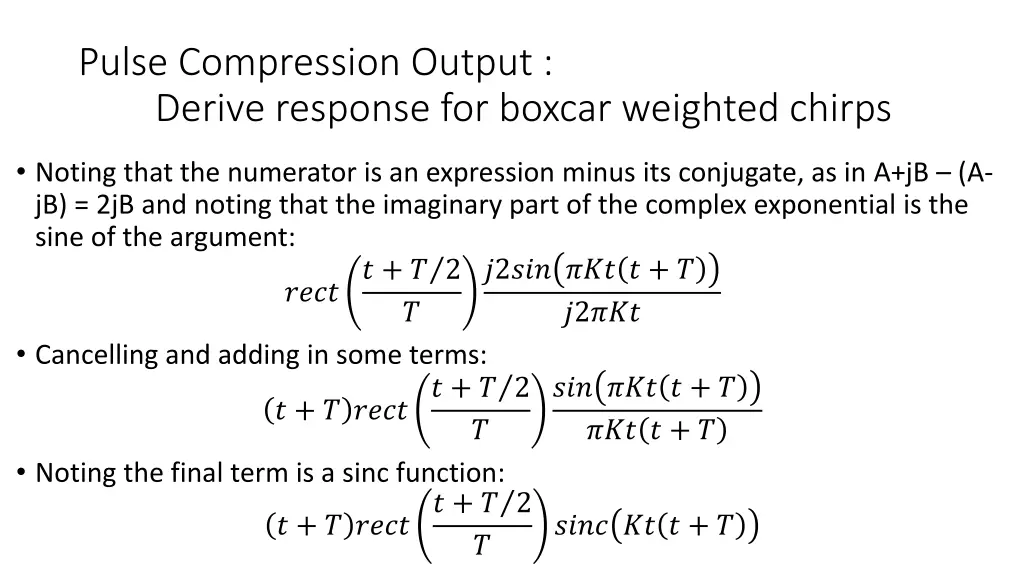 pulse compression output derive response 3