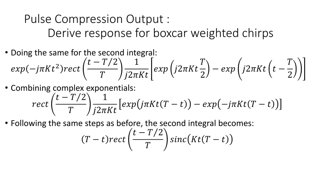 pulse compression output derive response 4