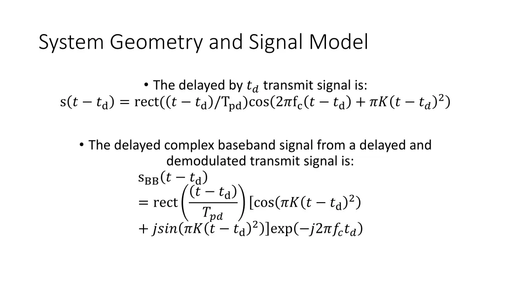 system geometry and signal model 1