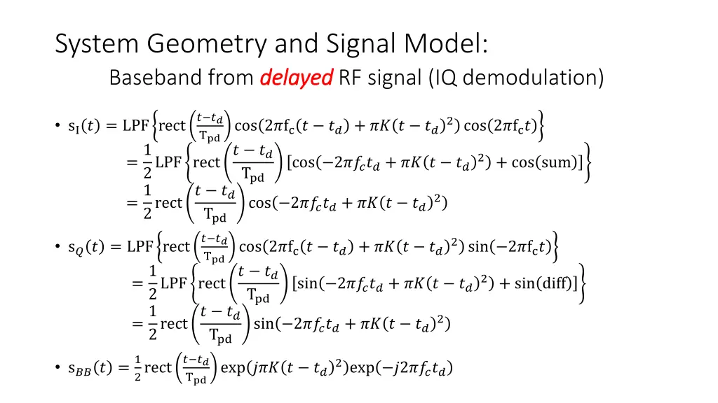 system geometry and signal model baseband from 1