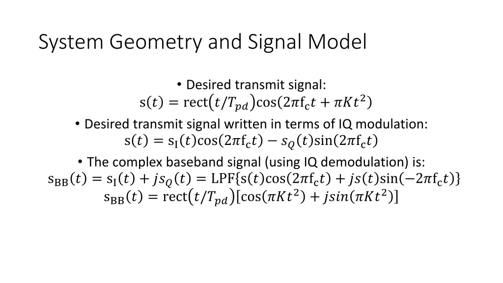 system geometry and signal model