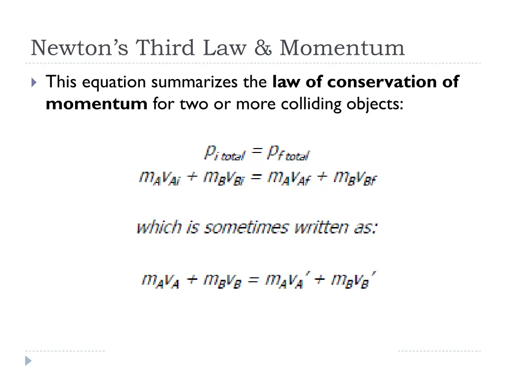 newton s third law momentum 1