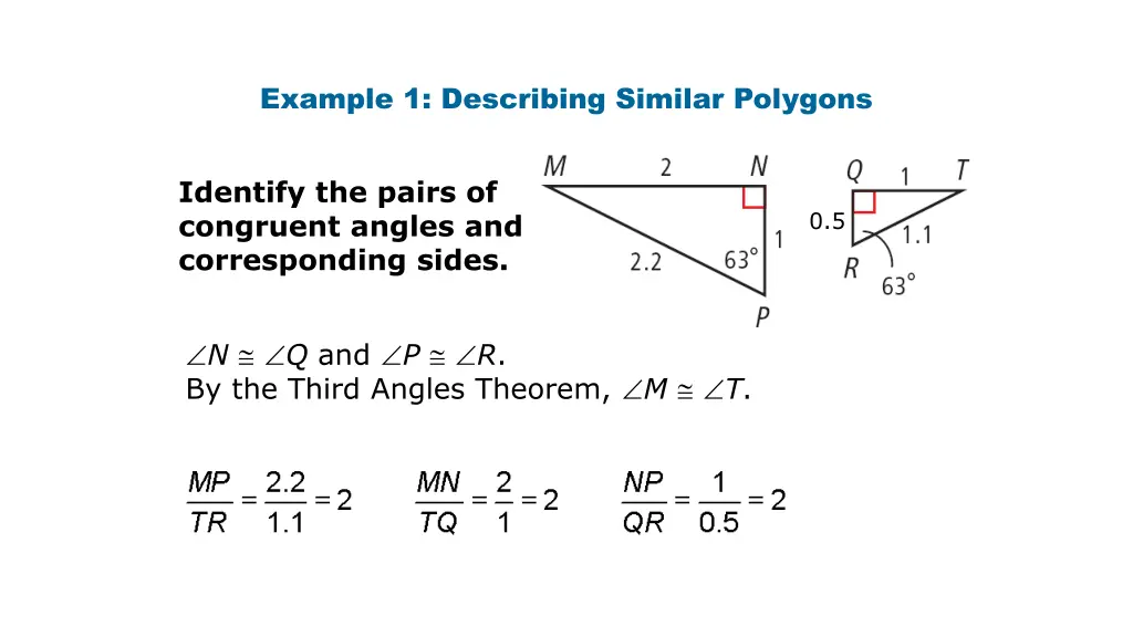 example 1 describing similar polygons