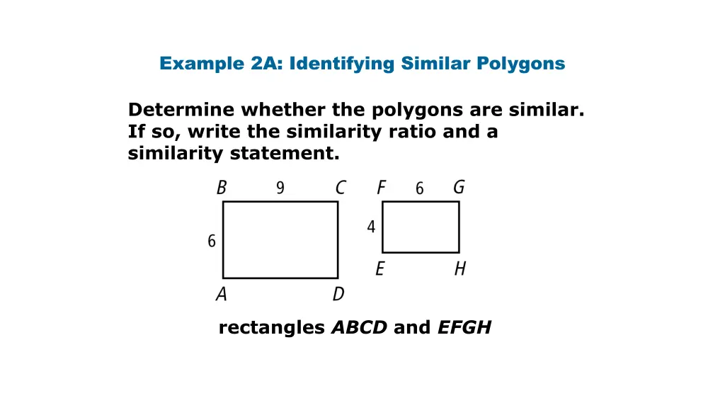 example 2a identifying similar polygons