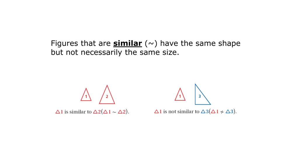 figures that are similar have the same shape