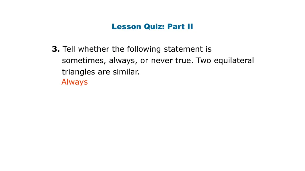 lesson quiz part ii