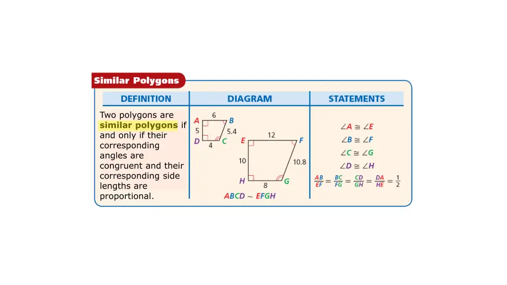 two polygons are similar polygons if and only