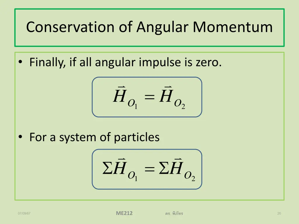 conservation of angular momentum