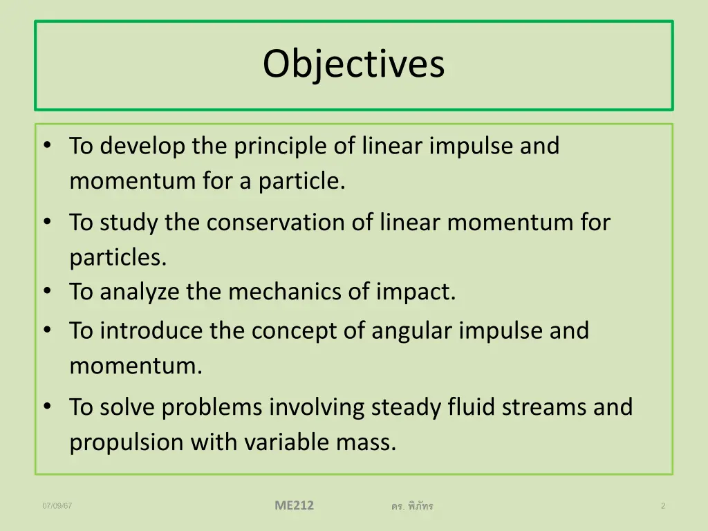 objectives