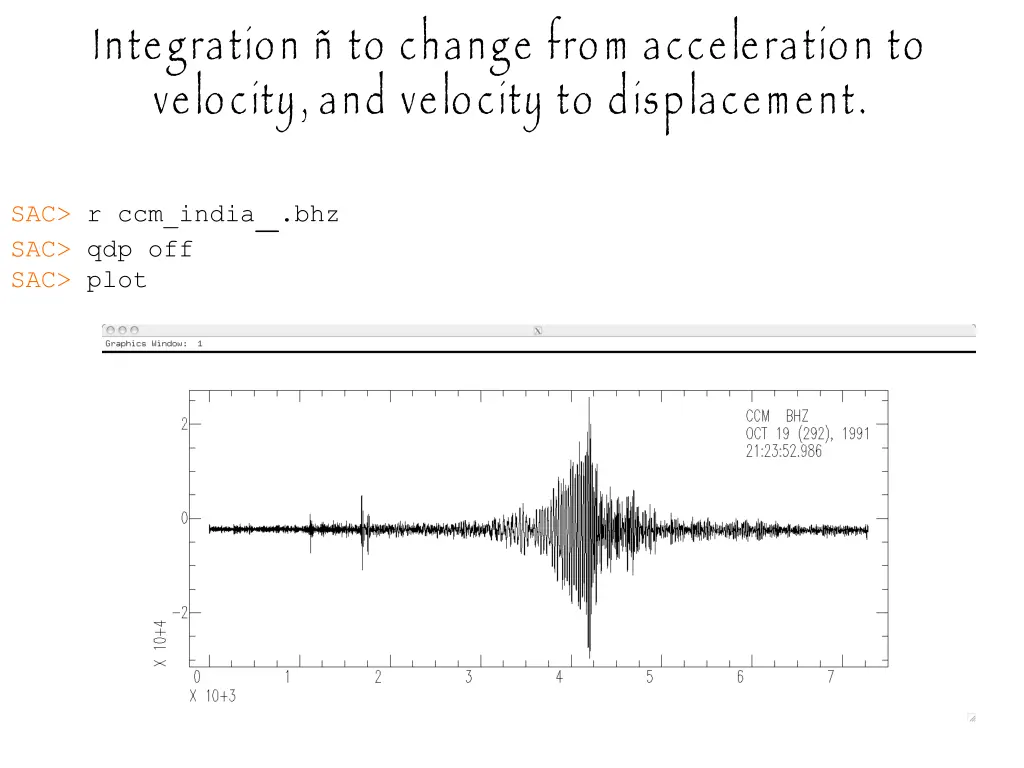 integration to change from acceleration