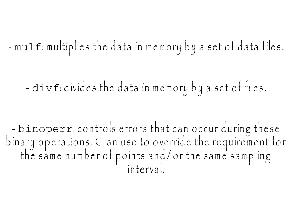 mulf multiplies the data in memory