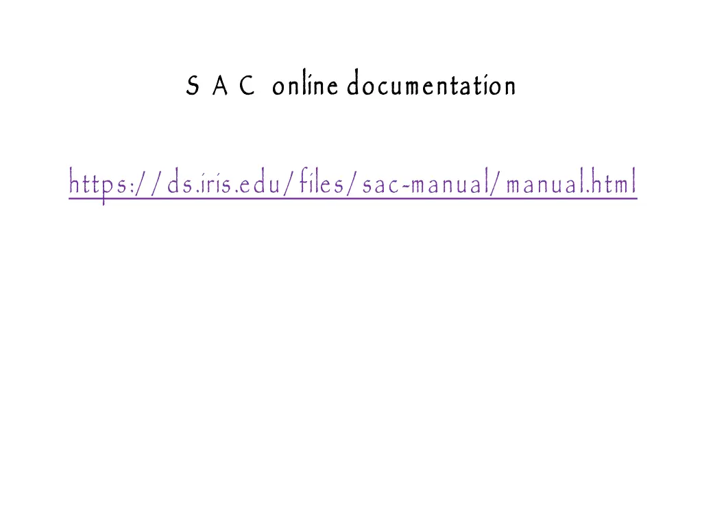 s a c online documentation