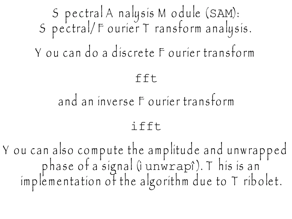 s pectral a nalysis m odule sam s pectral