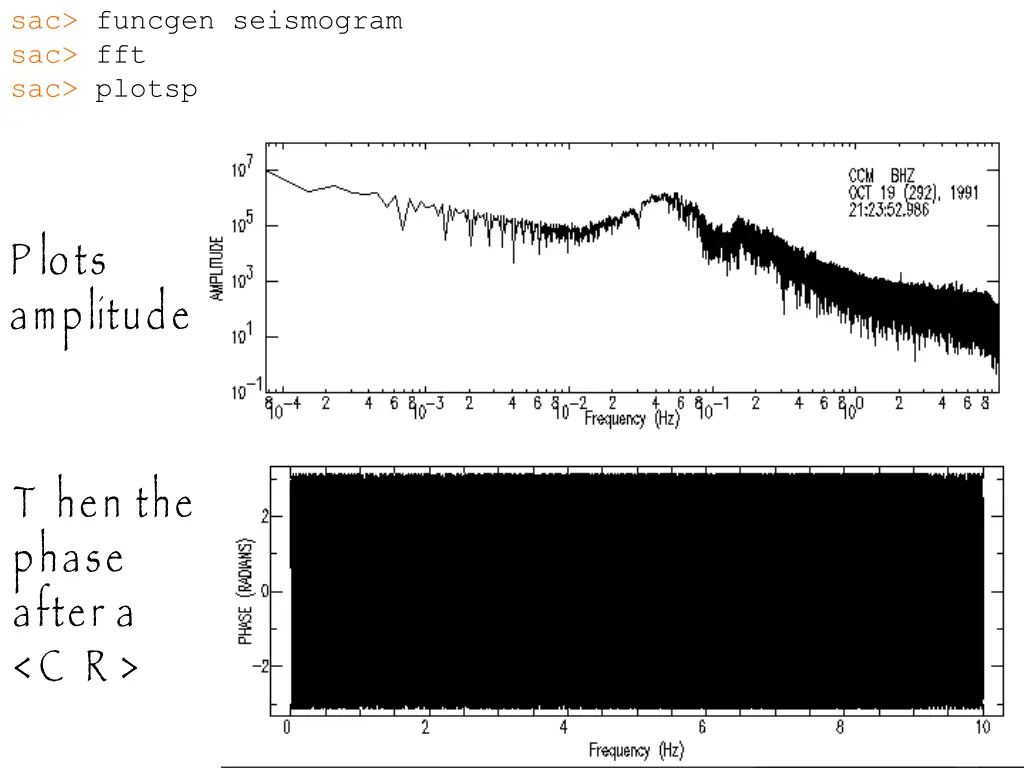 sac funcgen seismogram sac fft sac plotsp