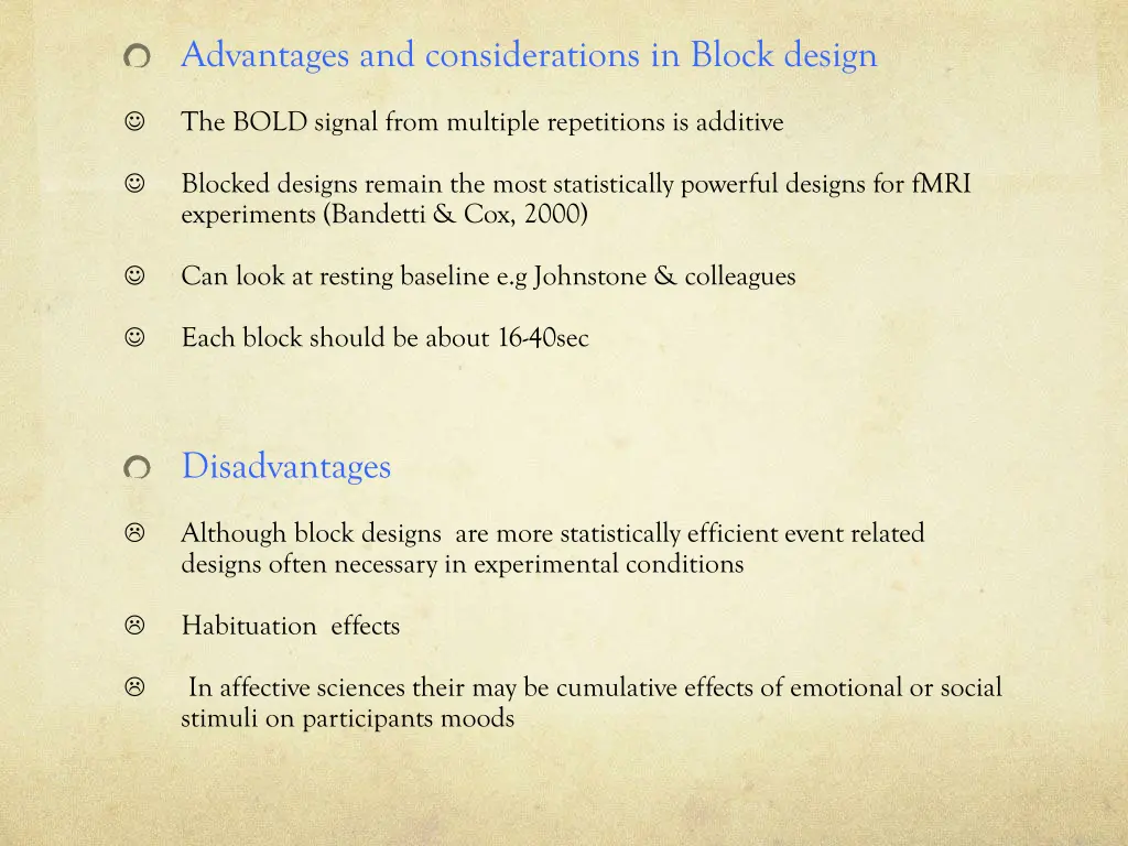 advantages and considerations in block design