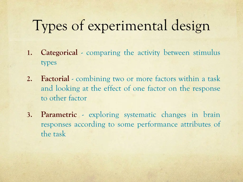 types of experimental design